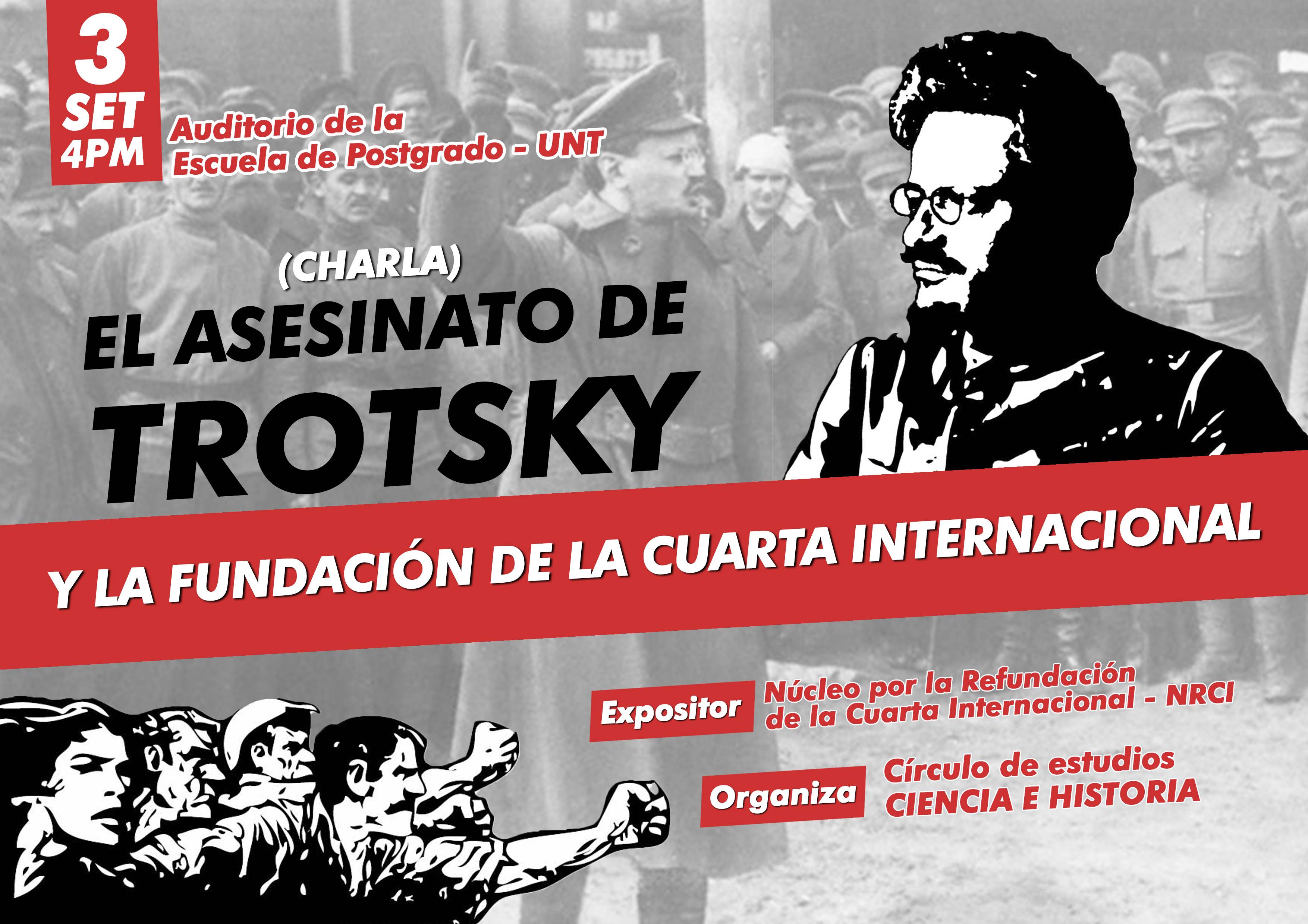 CARTEL CHARLA TROSTKY